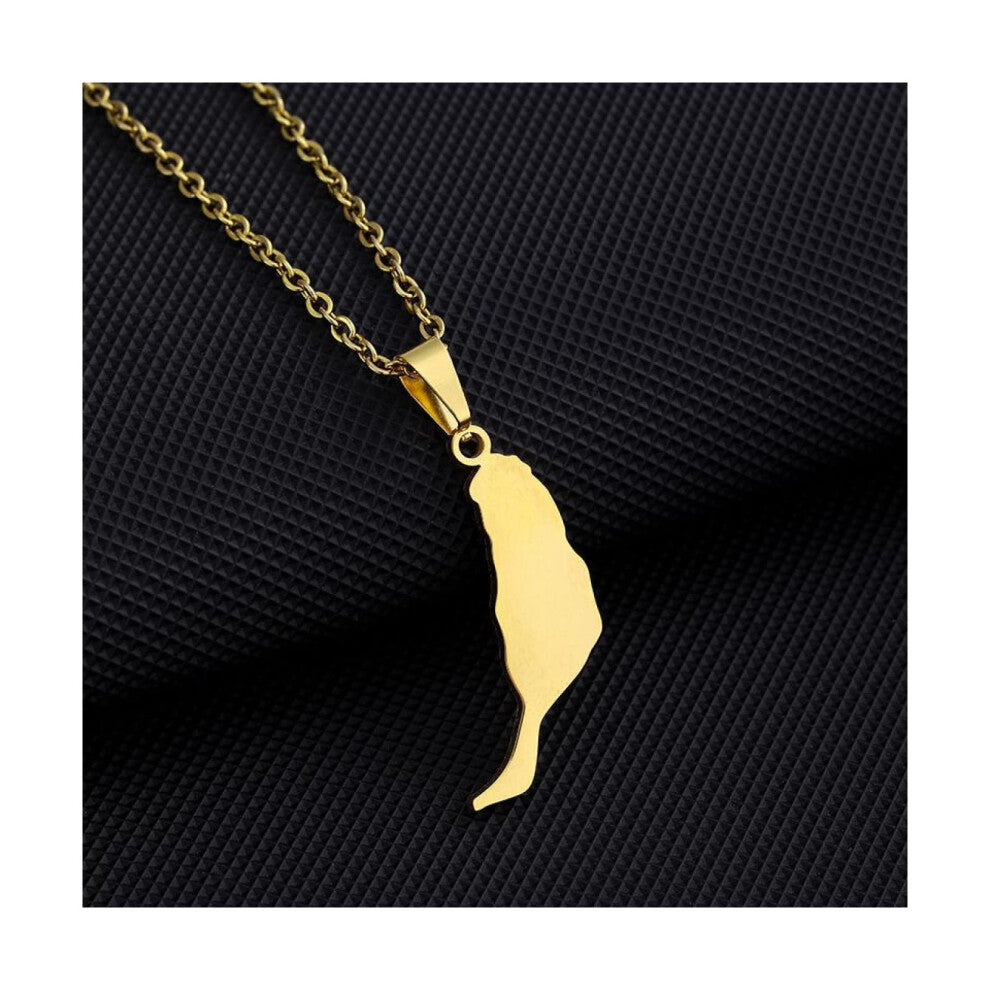 Fuerteventura Jewellery Card Necklace Glossy Map Pendant Necklace for Women Men Geometric Fashion Party Gifts