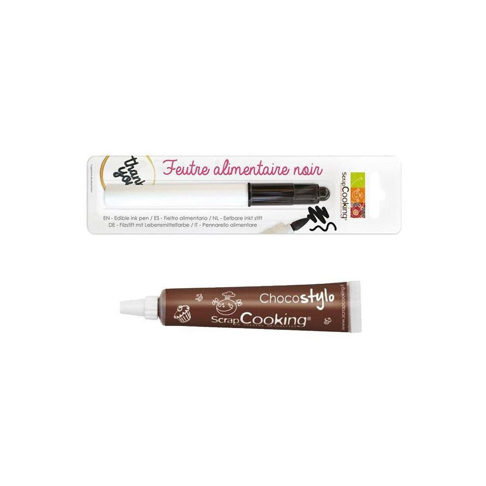 Chocolate pen + Black edible marker