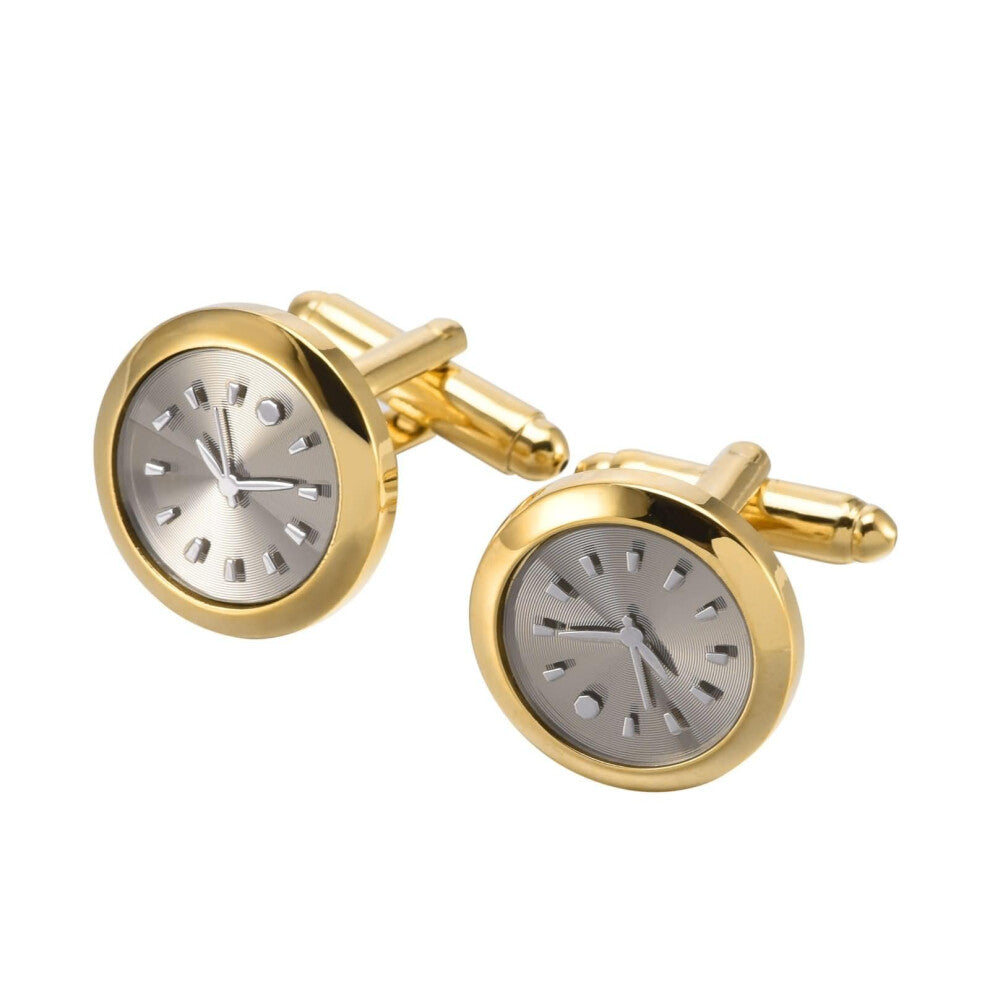 Personalised Stainless Steel Cufflinks for Men with Gold Silver Scale Watch Design and Cufflinks Box