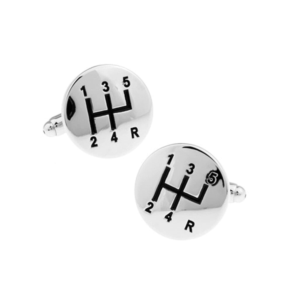 Men's Cufflinks Silver Simple Gear Cufflinks for Shirt Weddings Birthdays Copper Material Classic Style