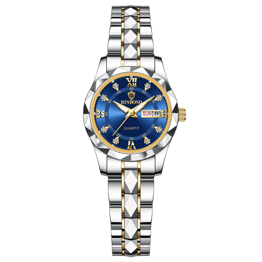 (Women's style - intergold - blue dial) Ladies' watches, female students' fashionable luminous watches, women's light luxury quartz wristwatches