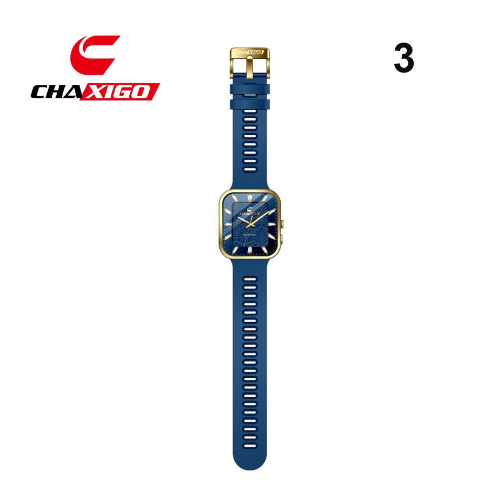 (Gold shell + blue surface + blue tape) Quartz watches, fashionable and retro men's and women's watches for export