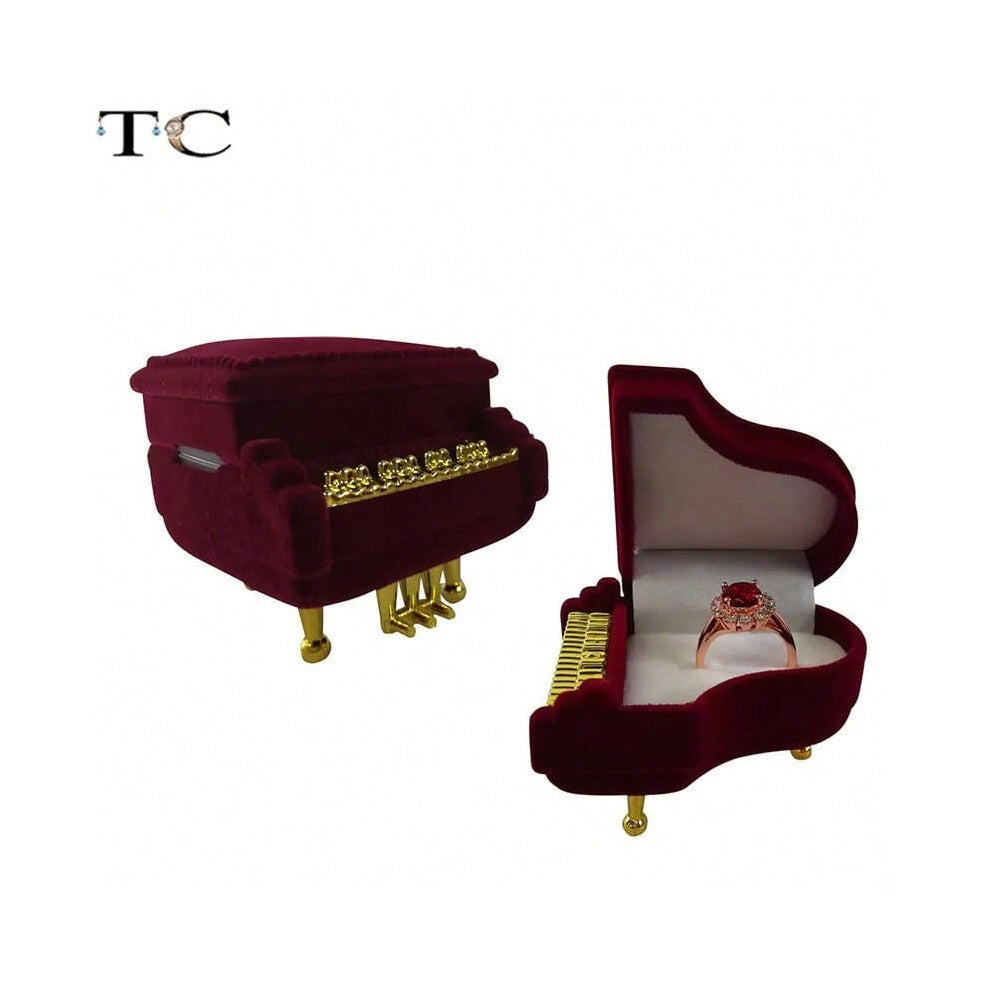 (Piano) Creative Velvet Jewelry Box Mini Container Ring Box Earrings Rings Storage Box Small Accessories Display Gift Box
