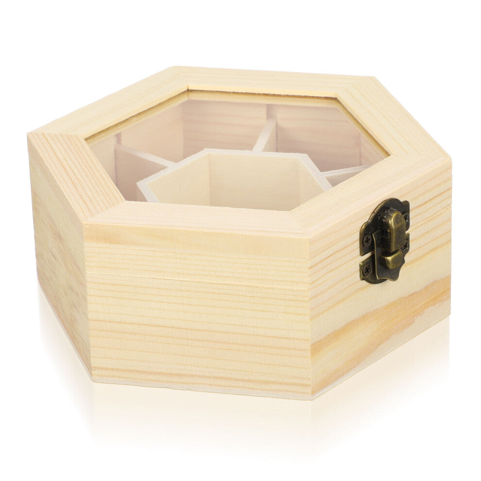 Jewelry Box Travel Hexagon Jewellery Wood Boxes Trinket