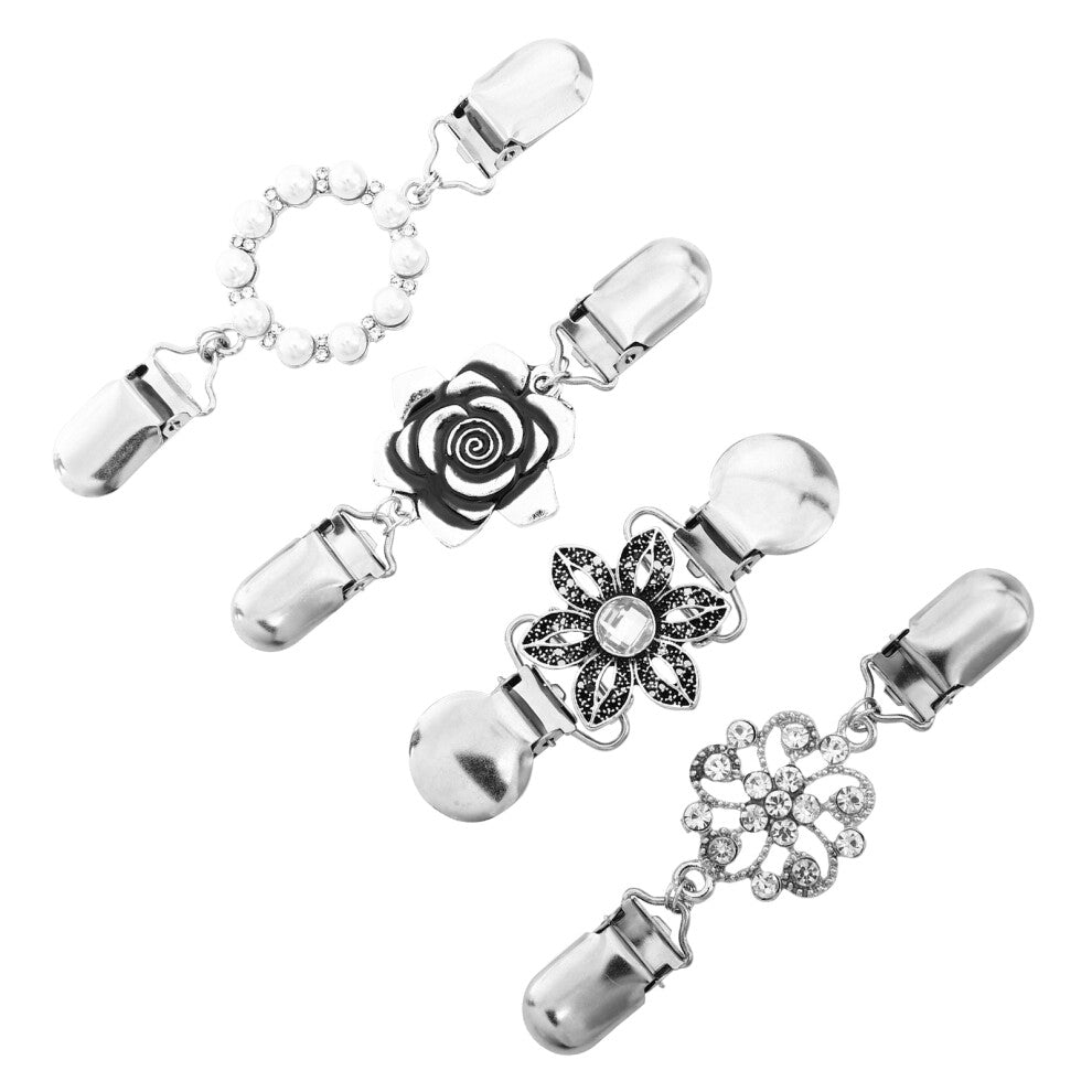 4 Pcs Cardigan Collar Clip Sweater Shawl Clip Shirt Dress Supply