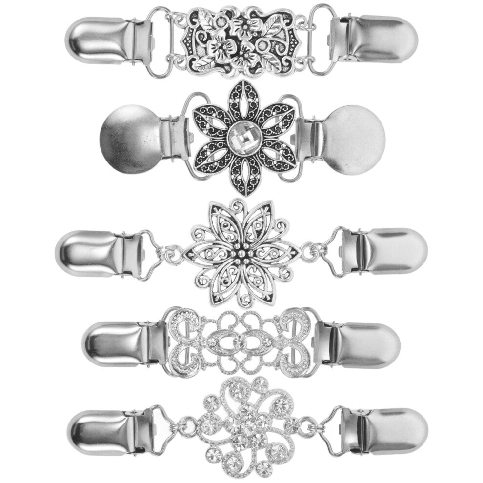 5 Pcs Scarfs Clip Retro Cardigan Collar Brooch Women'S Miss