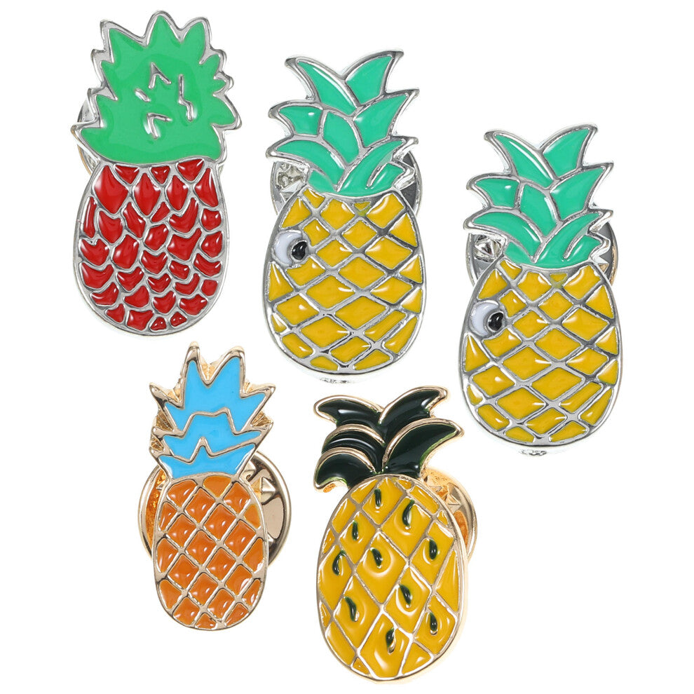 5 Pcs Pineapple Jewellery Small Badge Brooches For Women Cute Pins