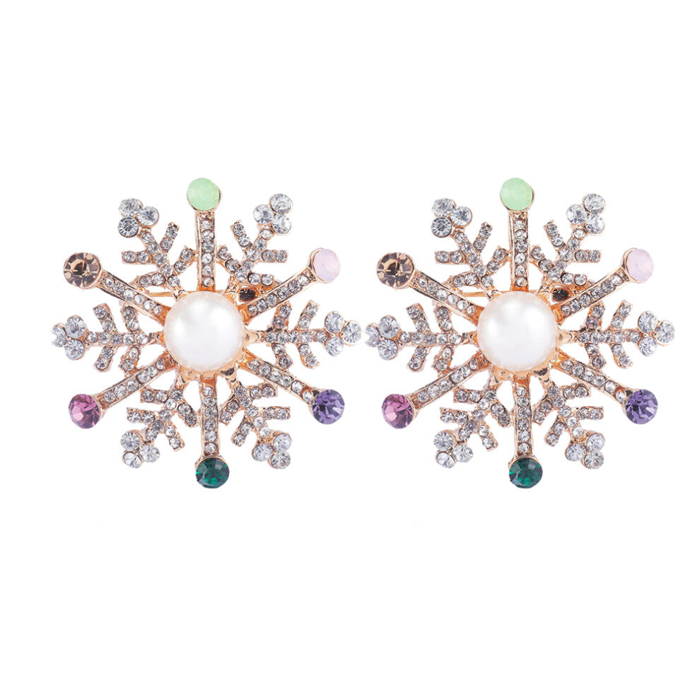 2 Pcs Snowman Brooch Snowflake Design Breasrpins Jewelry Accessories