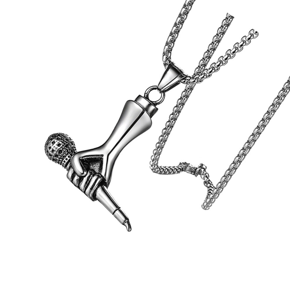 1pc Hand-Held Microphone Pendant Neck Delicate Male Necklace