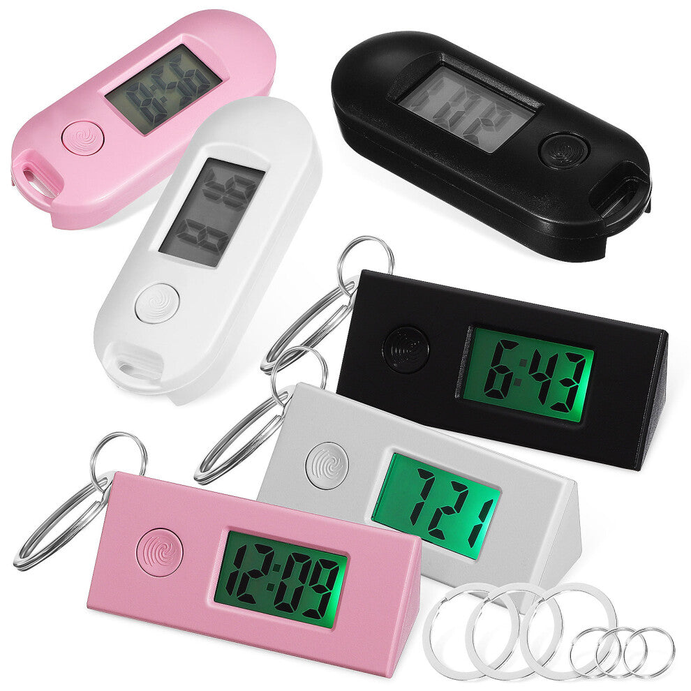 Student Digital Keychain Watches Pink 6pcs 2.5in