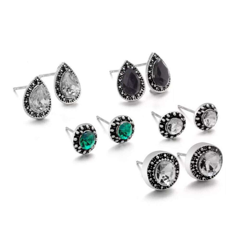 5 Pairs-Set Earrings For Women Studs Wedding Jewellery Jewelry Retro