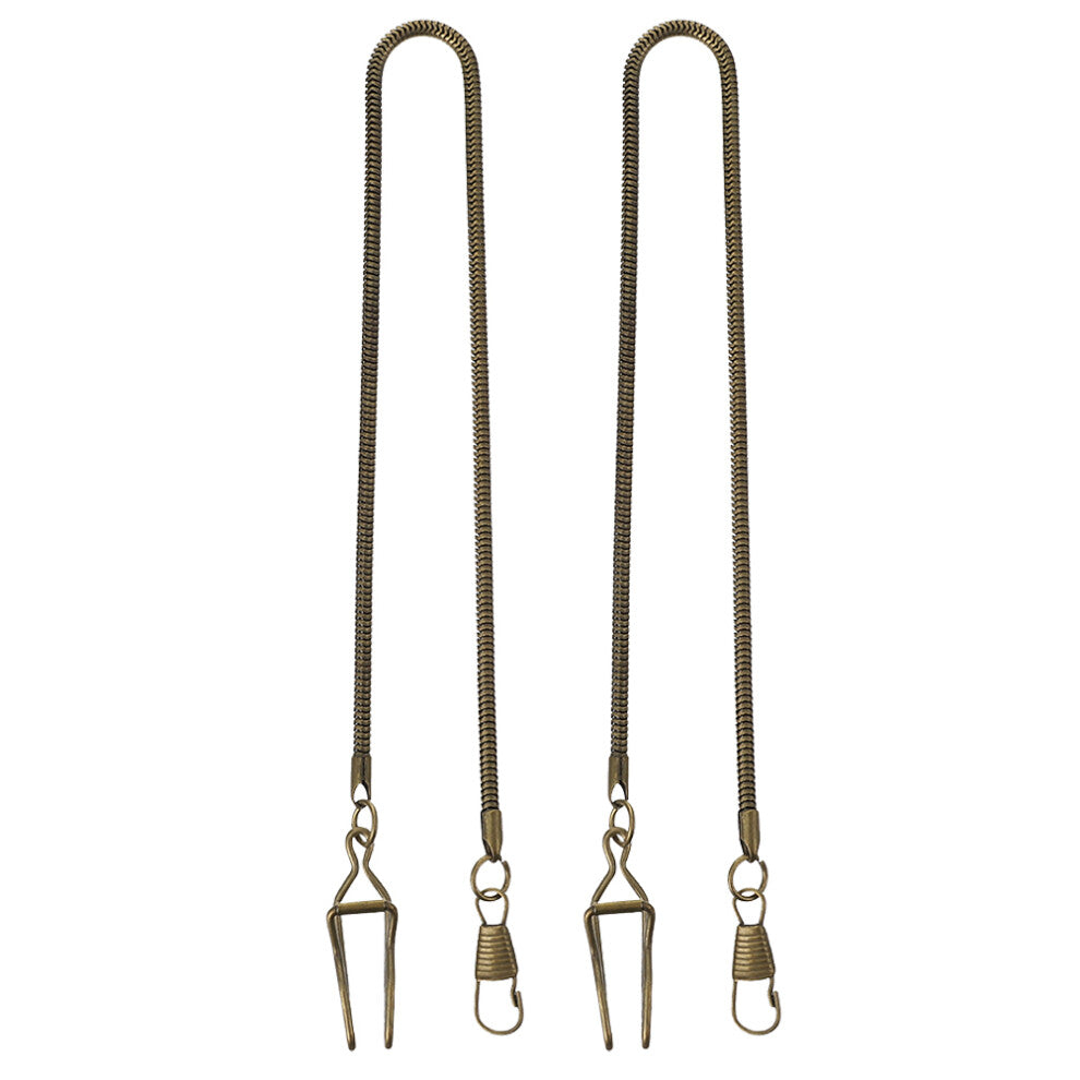 2 Pcs Vintage Pocket Watches Clasp Buckle Waistcoat Chain For Men