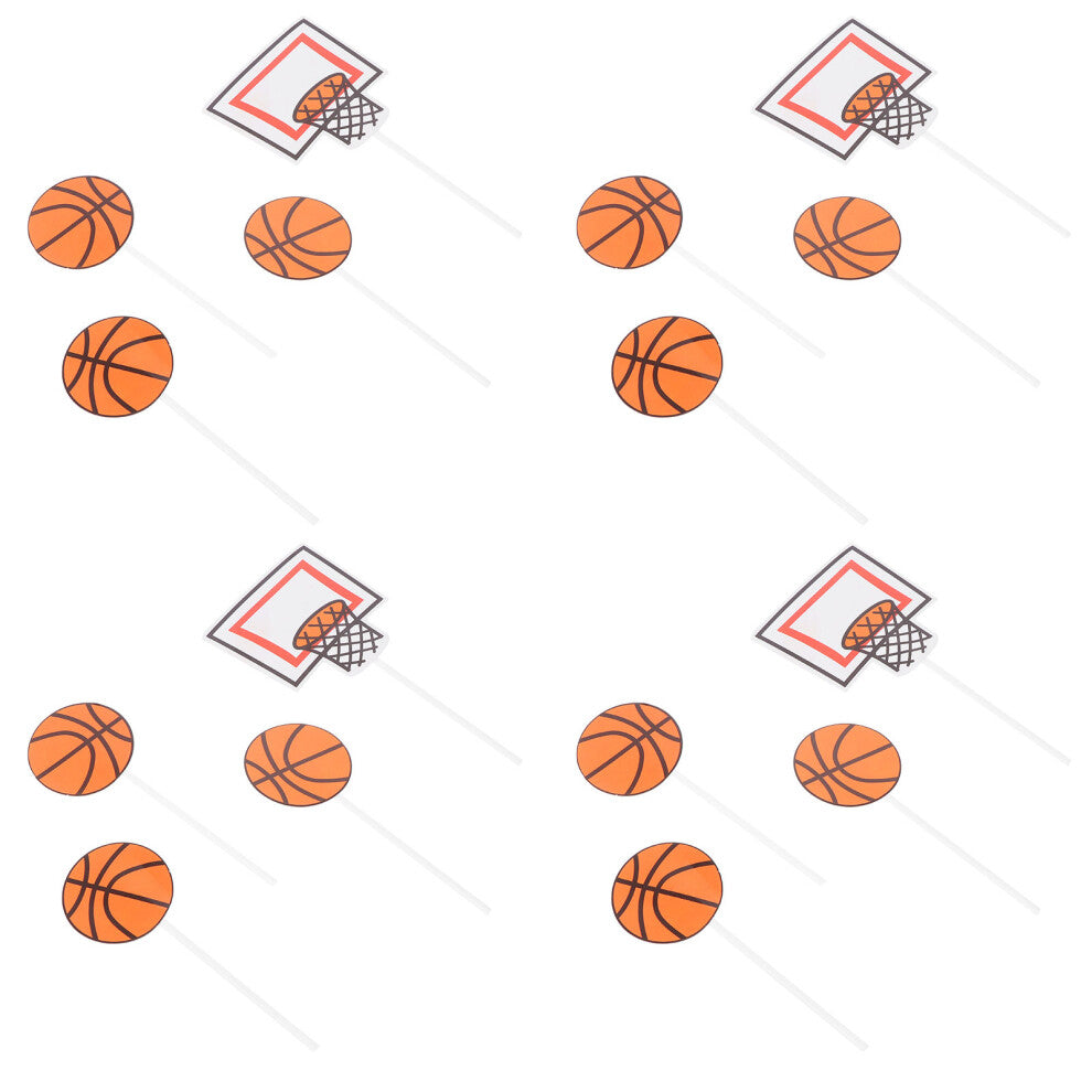 10 Bags Basketball Cake Insert Soccer Design Decorations