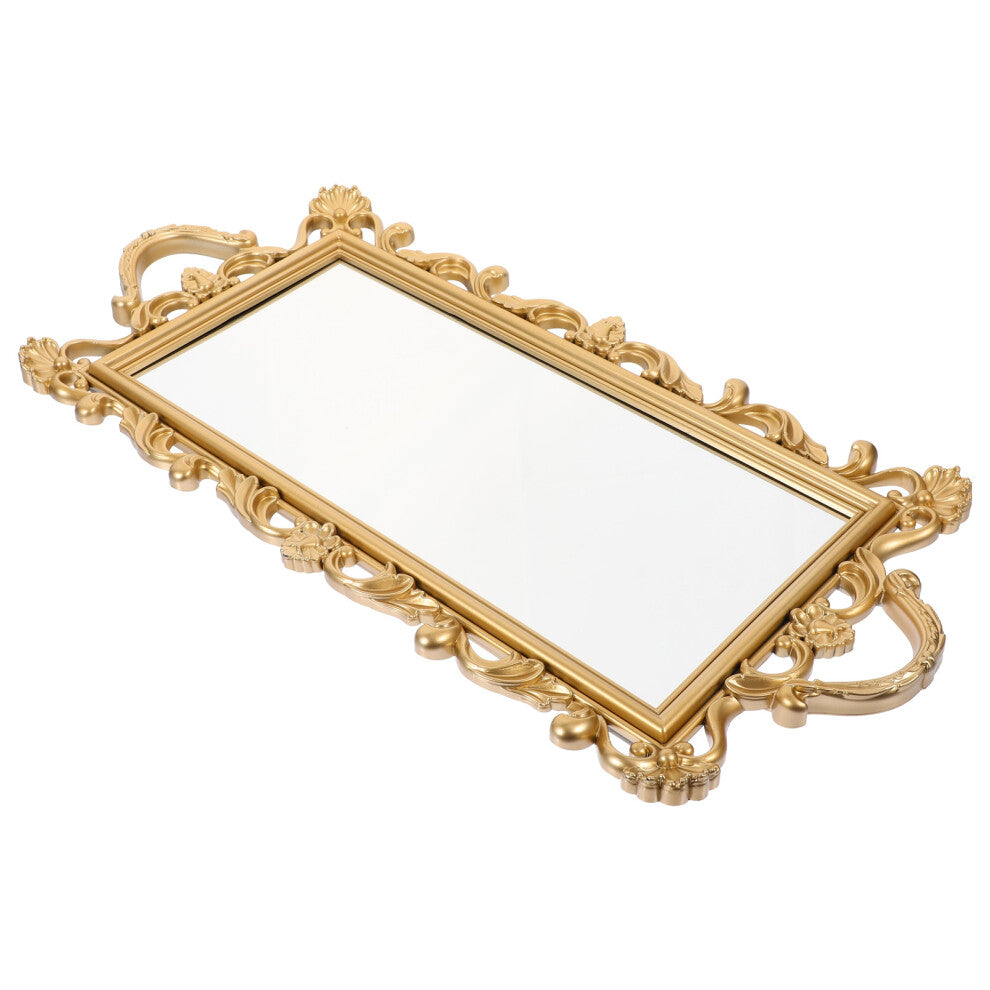 Retro Style Mirror Tray Female Jewelry Tray Adorable Desktop Organizer