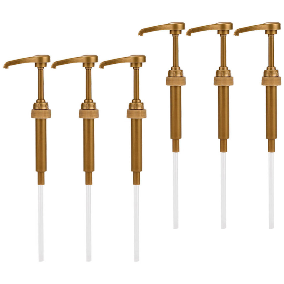 Coffee Syrup Pump Golden Pp Auto Return For Home Kitchen 6pcs