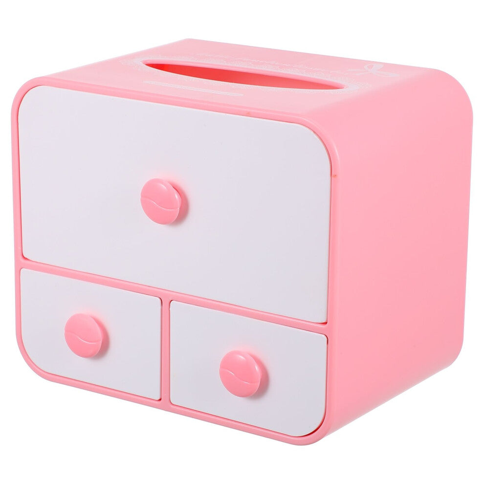 1pc Storage Organizer 3-Drawer Jewelry Box Desktop Storage Box