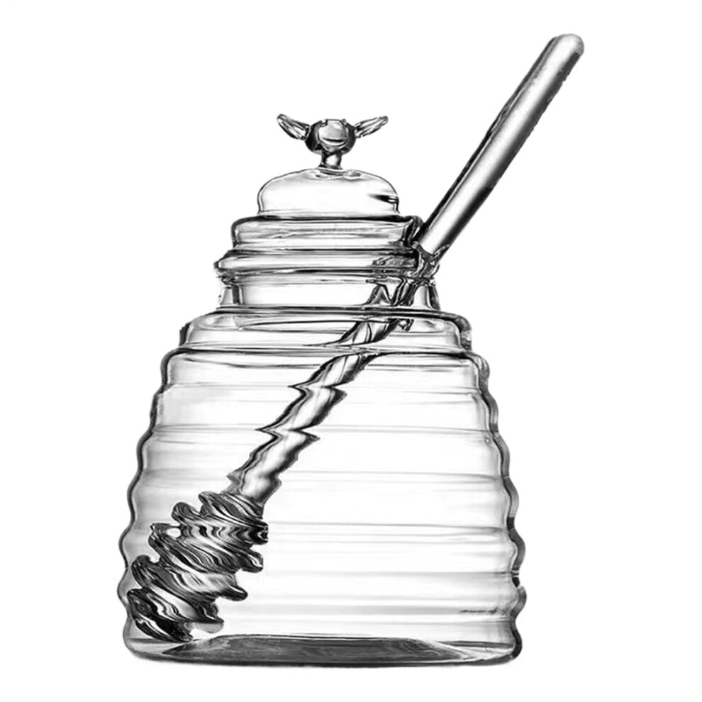 Honey Dispenser, Honey Storage Jar | Clear Honey Container for Syrups, Sauces, and Salad Dressings, Leakproof Design