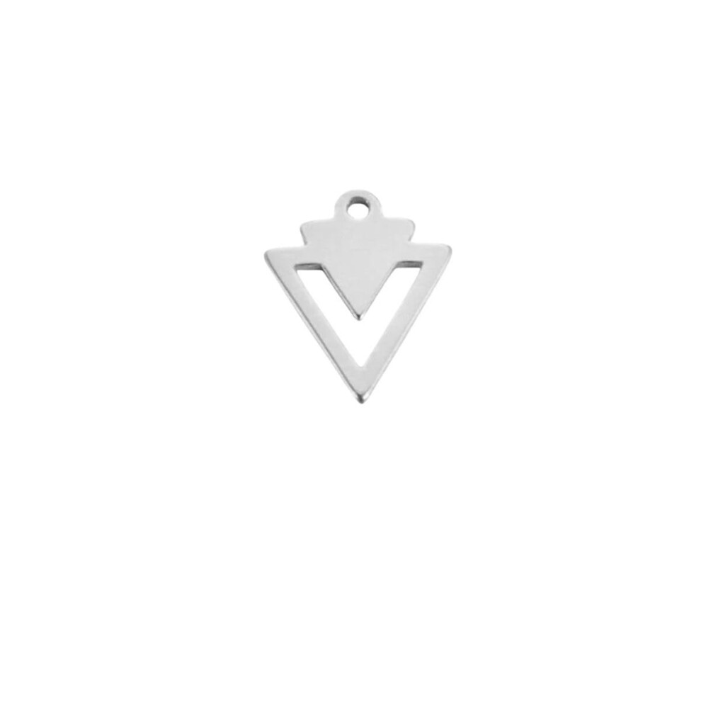 Geometric DIY Jewelry Charm Set 5pcs Stainless Steel Triangle Round Rhombus Pendant Earrings Necklace Bracelet Accessories