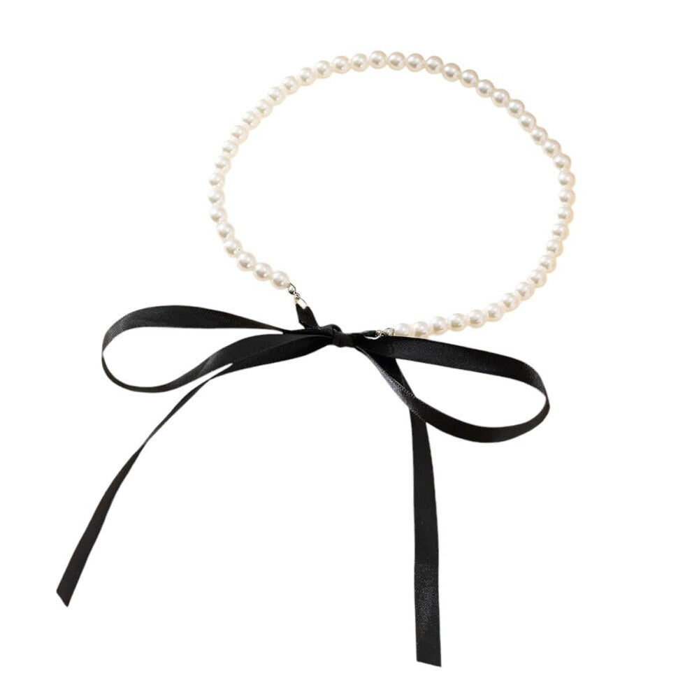 Jewellery Imitation Pearls Beads Necklace Adjustable Height Korean Fashion Black Velvet 2025 Arrival Romantic Style