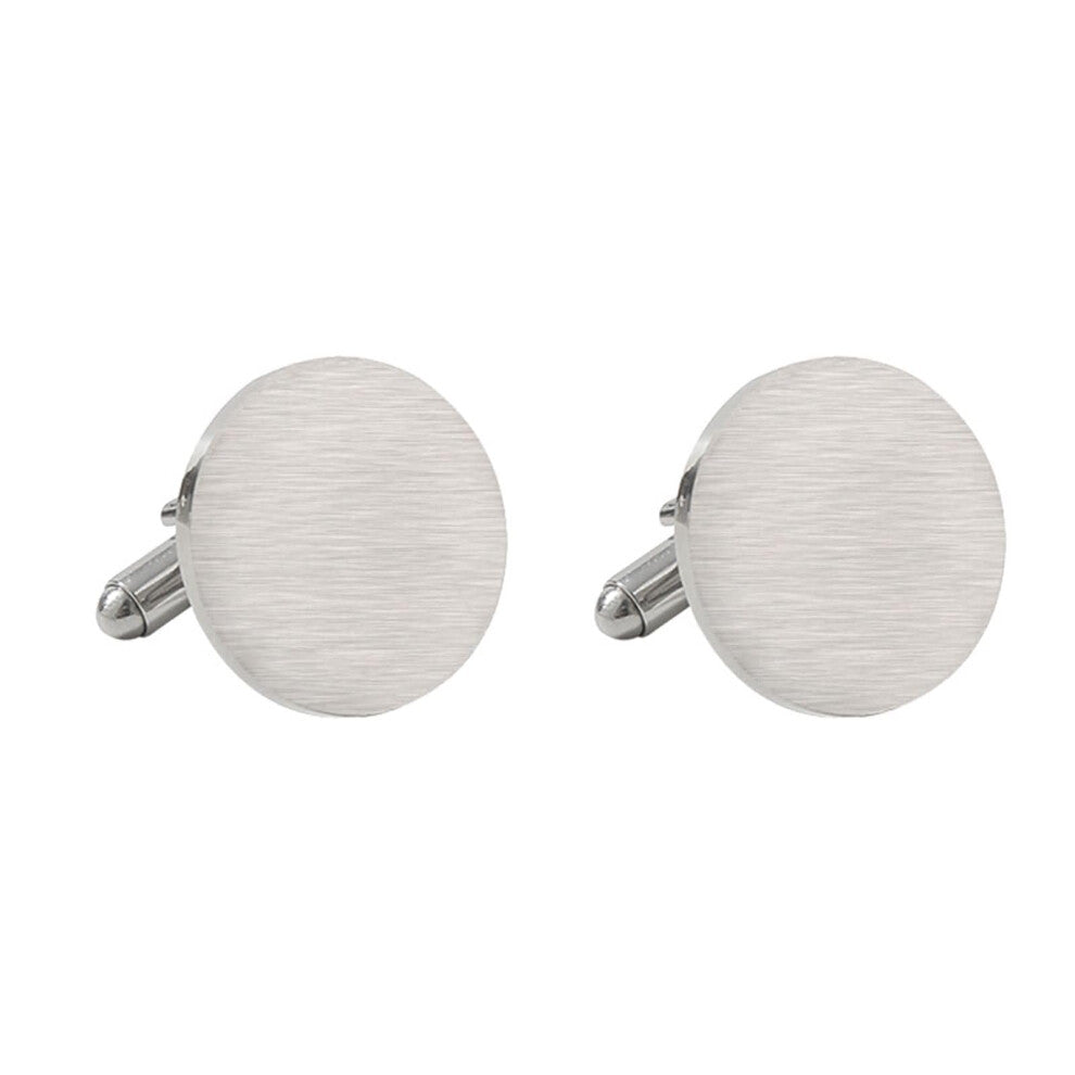 Cufflinks Shirt Stainless Steel Matt Round Cuff Links Personalized Rose Gold Silver Black Gold for Men's Dress Shirts
