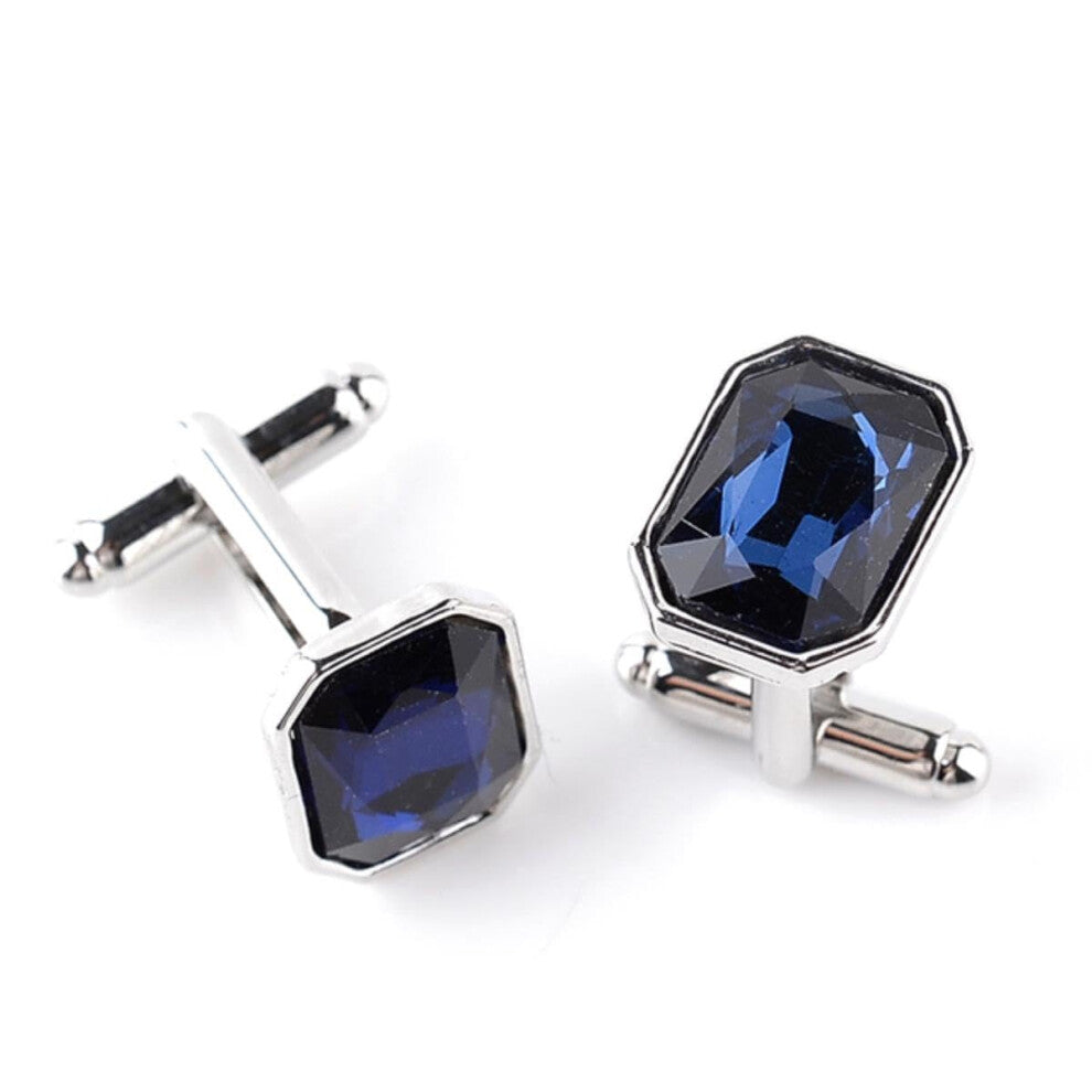 Genuine Stone Cufflinks in Pink, Blue, Purple, Green, Orange, Men's Crystal Business Cufflinks for Dress Shirts Gifts