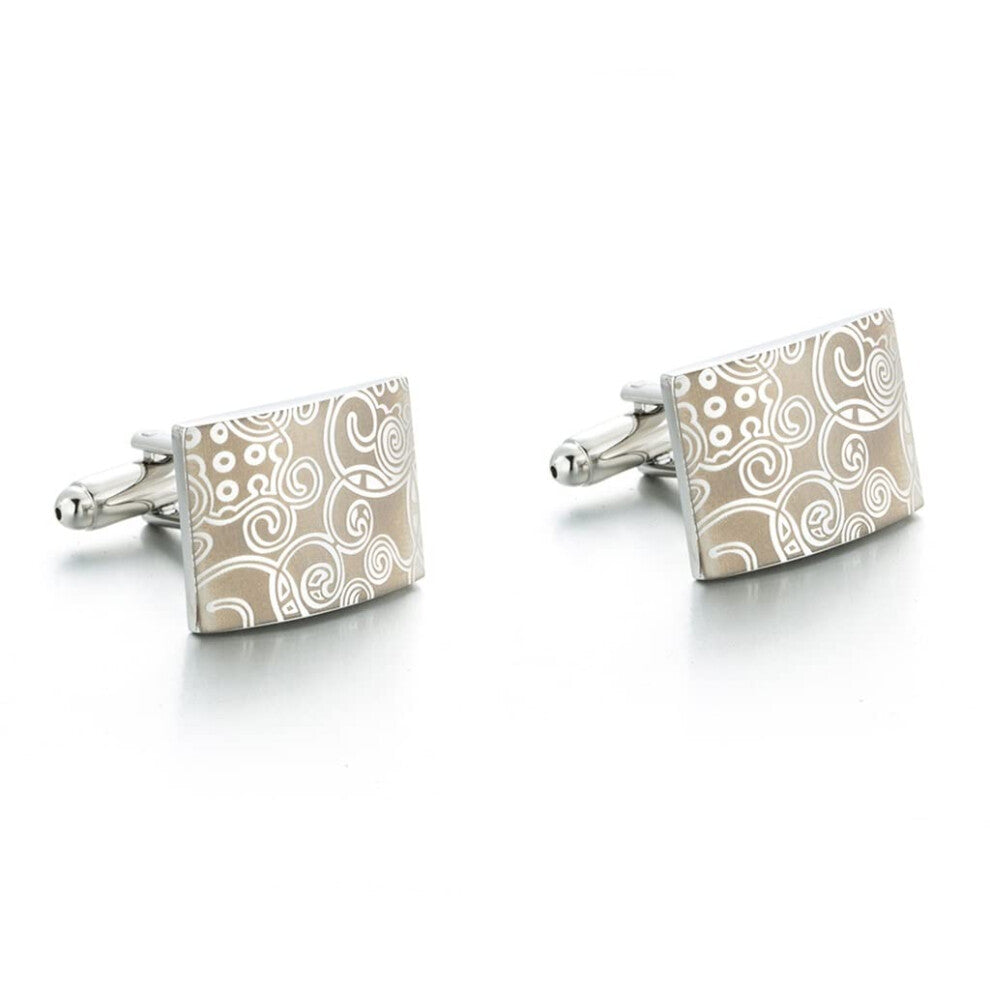 Cufflinks for Men with Stud Buttons, Classic Dress Shirt Accessories, Elegant Party Attire, Silver Tone Jewelry