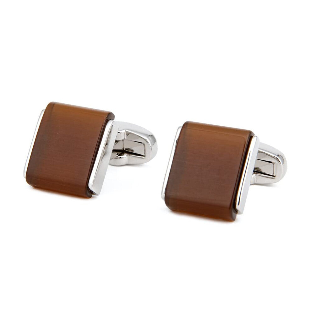 Cufflinks for Men's Dress Shirts, Lightweight Luxury French Design, Square Shape, Silver Color, Elegant Accessories