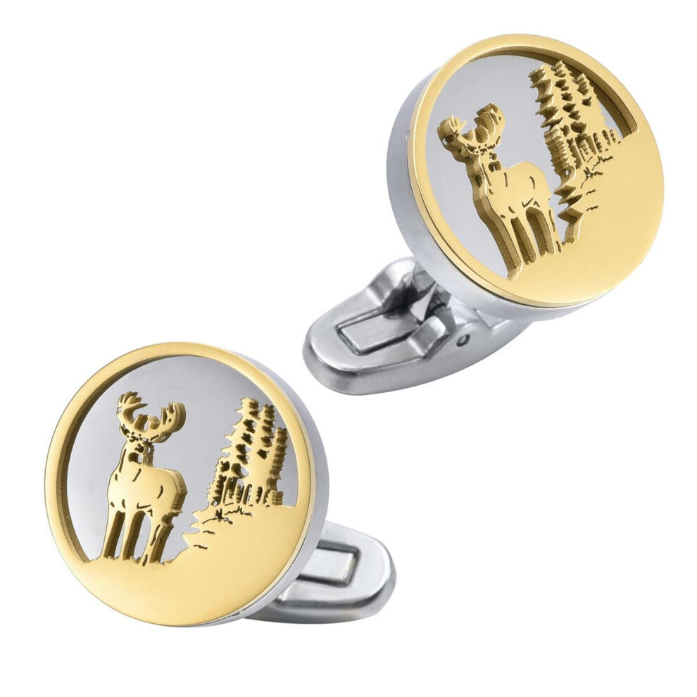 Stainless Steel Elk Cufflinks for Men, Lightweight Deep Sea Blue Whale Cufflinks, Luxury Shirt Accessories