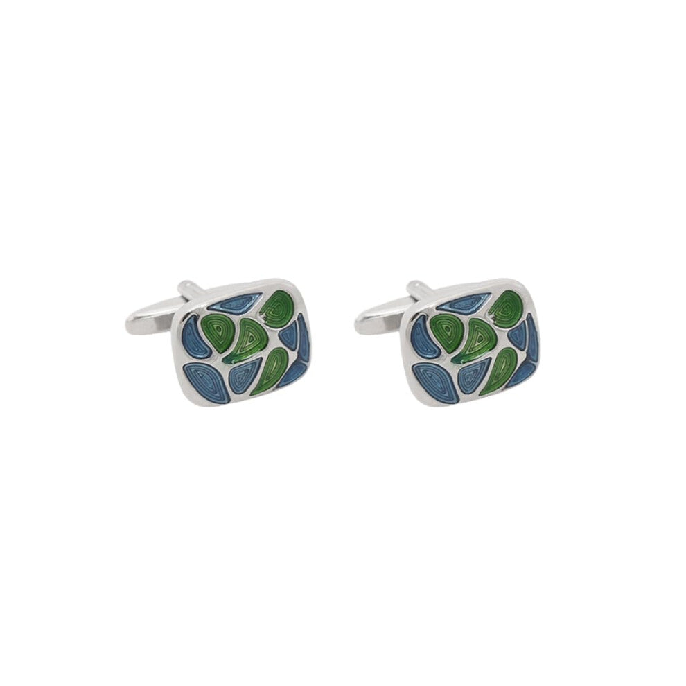 Cufflinks for Men 1 Pair Square Green Droplet Cufflinks for French Shirt Elegant Style Accessories