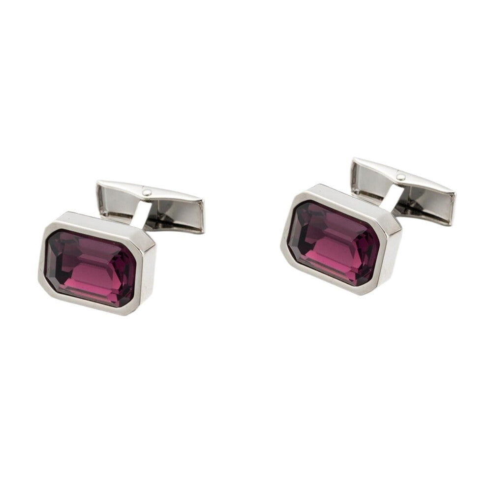 Men's Cufflinks Red Crystal Formal Shirt Cuff Links Wedding Suit Accessories Classic Design for Men