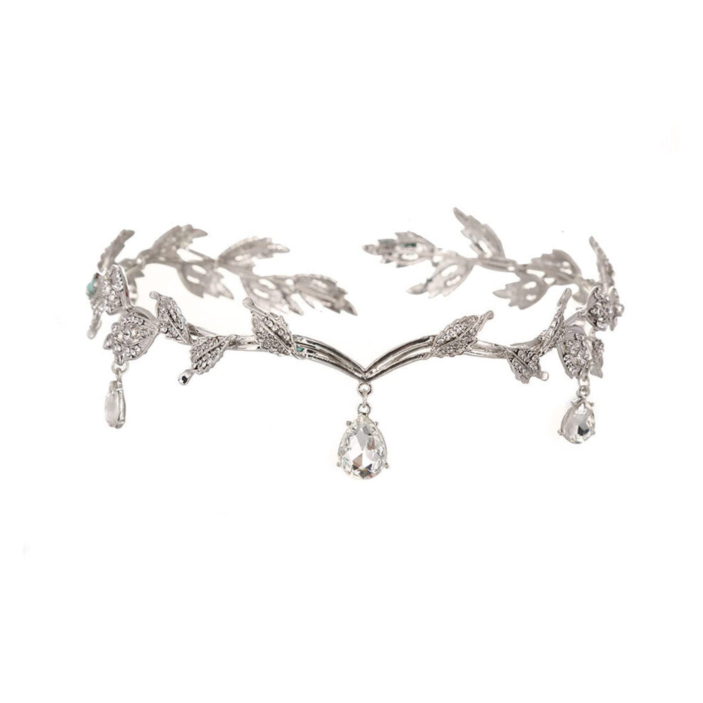 Tiara for Girls and Women, Silver Crown Hair Accessory for Weddings, Bridal and Engagement Jewelry, Elegant Crown Style