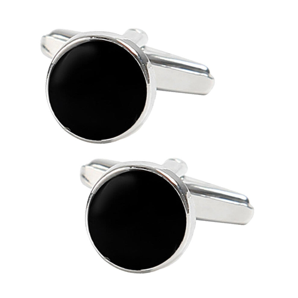 Classic Cufflinks for Men, Formal Ceremony Accessories, Silver Finish, Elegant Design, Perfect Gift for Weddings