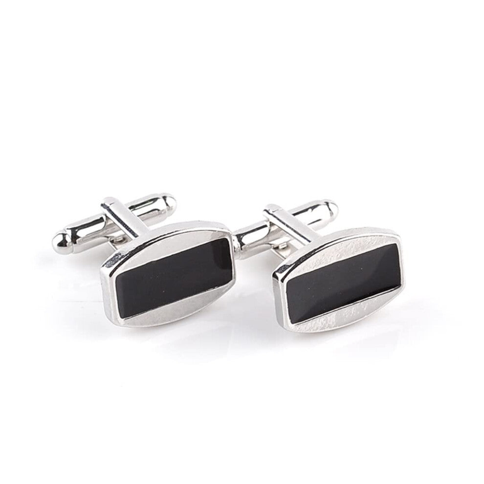 Men's Cufflinks Classic Business Cufflinks for Dress Shirts Silver Stainless Steel Elegant Design Gift for Him