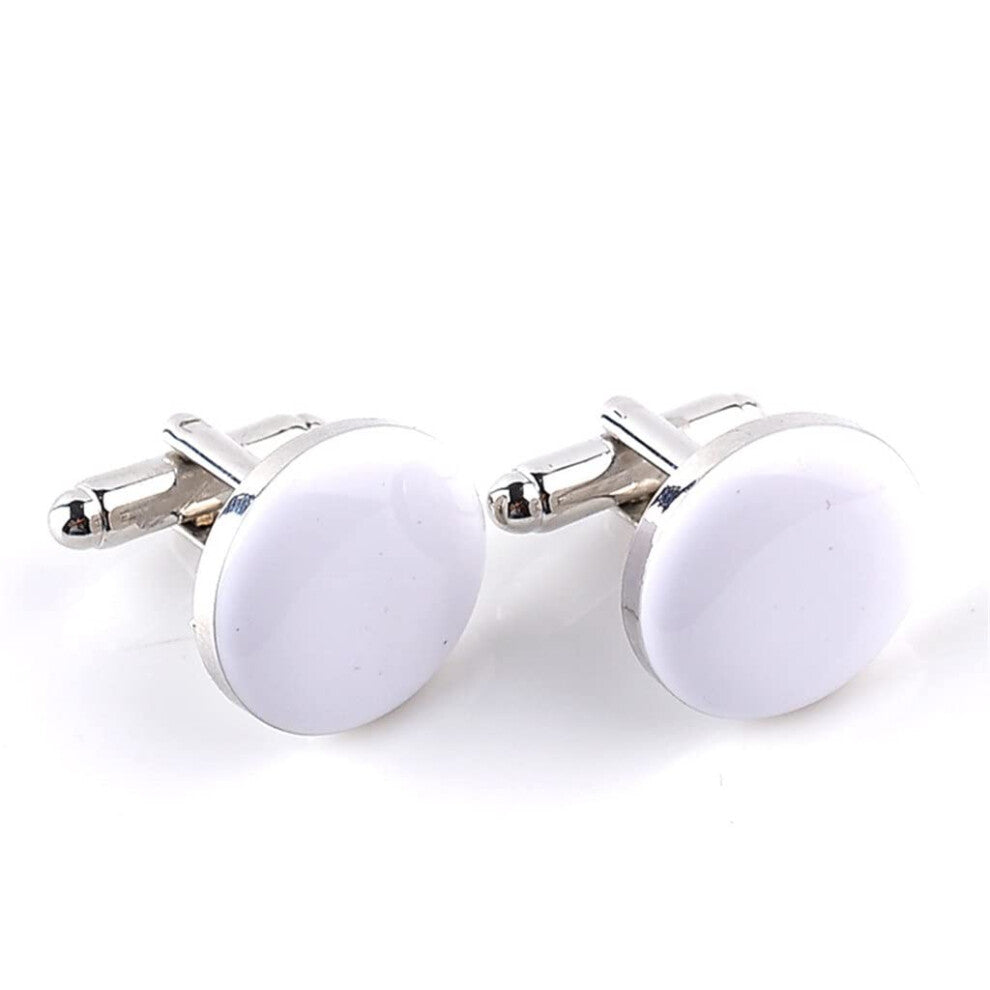 Round Cufflinks for Shirts, Fashionable Cufflinks for Men and Women, Wild Design, B Color as Shown in Image