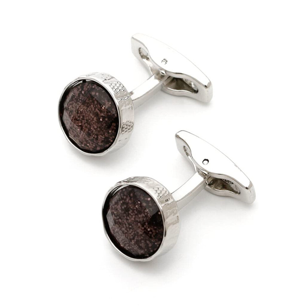 Customizable Round Cufflinks for Men, Light Grey, Formal and Casual Wear, Wedding Gifts, Shirt Accessories