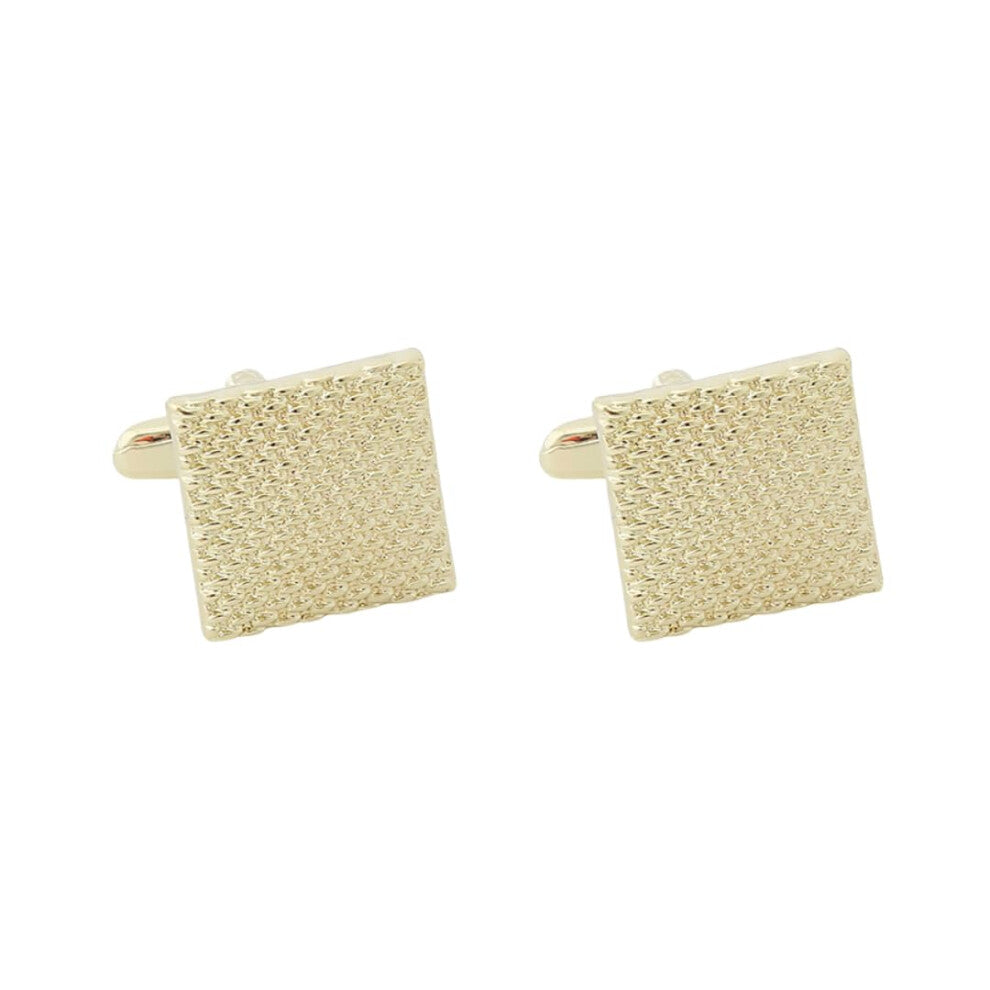 Cufflinks For Men 1 Pair Checkered Leaf Design Square Pattern Golden Cufflinks For French Shirt Elegant Style