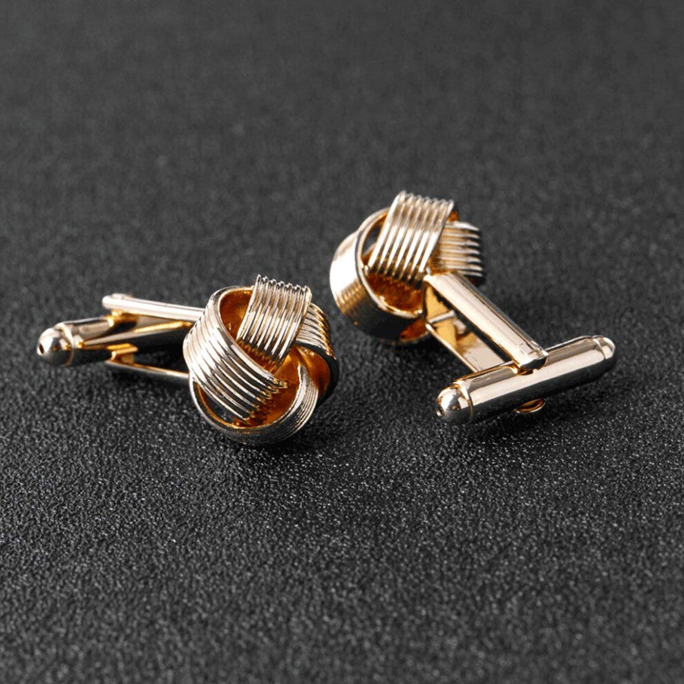 Cufflinks for Men's Shirts, Silver and Gold Plated, Unique Fashion Accessories for Business, Weddings, and Formal Attire