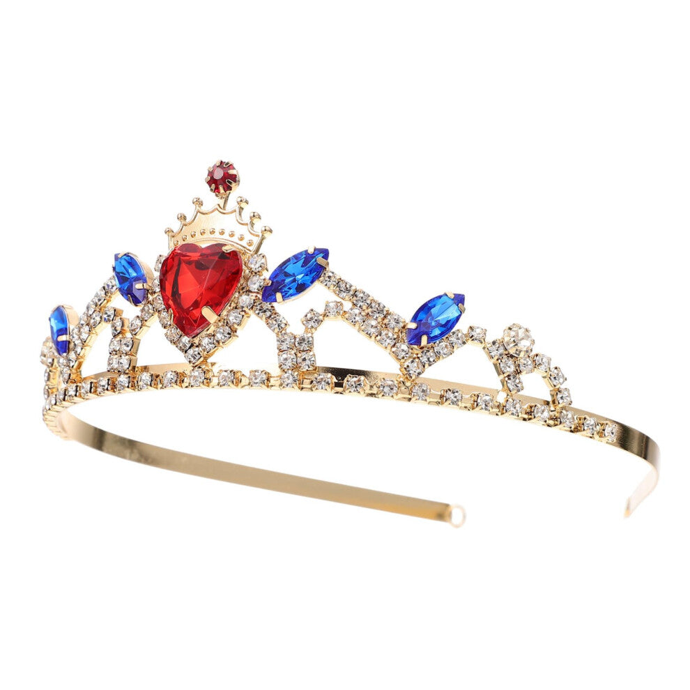 Children's Crown Hair Accessories for Girls, Red and Silver Headbands, Wedding Tiara Headgear for Babies, Princess Style