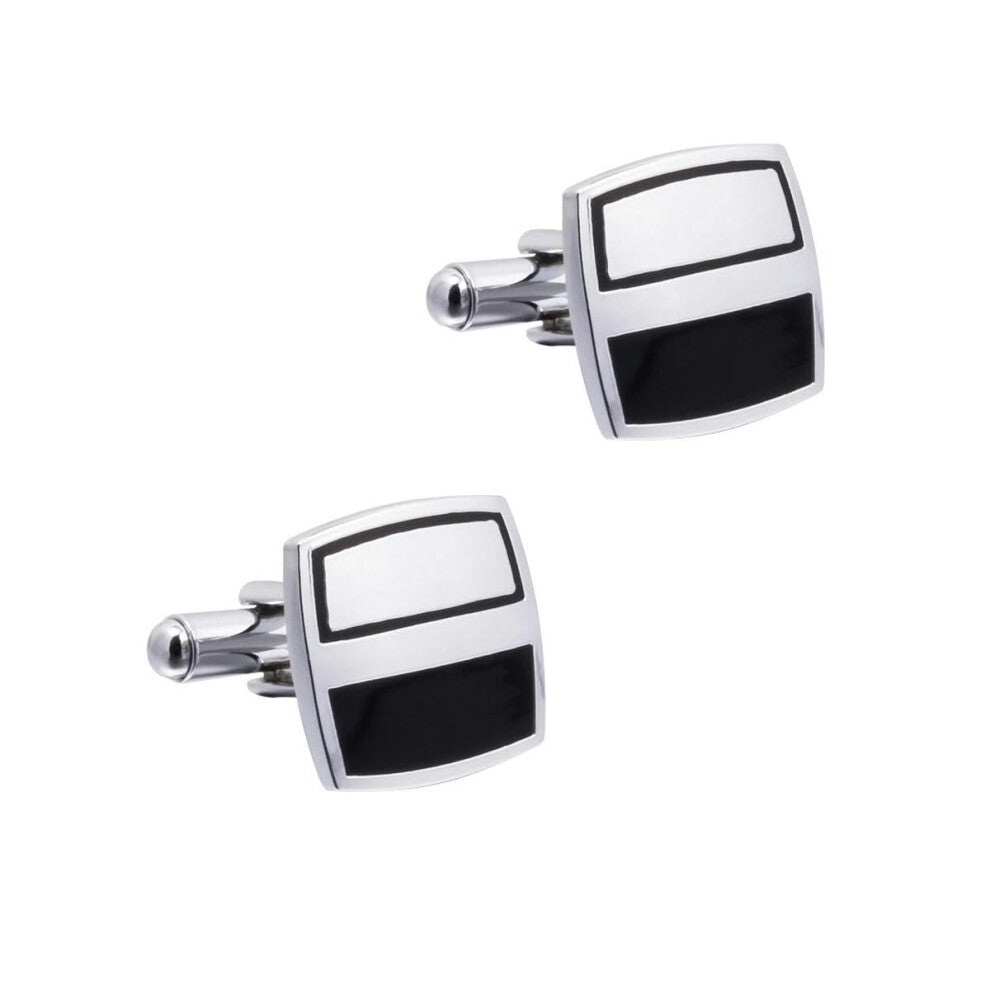 Square Smooth Drop Enamel Metal Cufflinks for Men's French Shirt Cuffs, Stylish Design, Durable Material, Elegant Finish