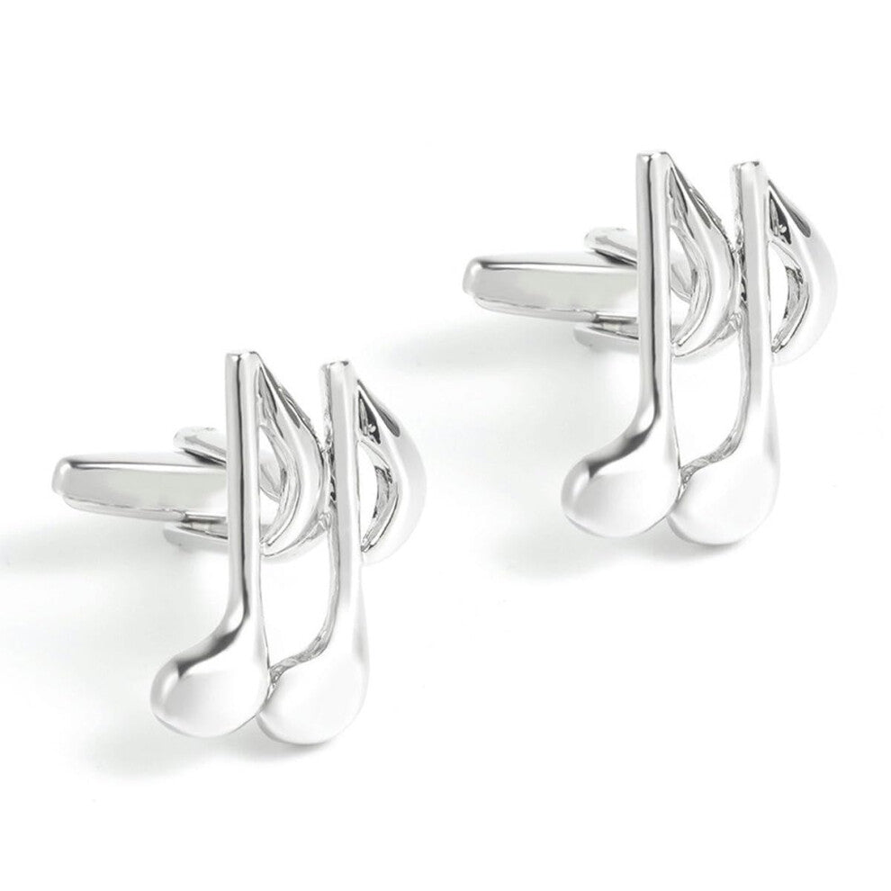 Premium Cufflinks for French Shirt, Silver-Plated Metal, Elegant Design, Men's Accessory, Formal Wear