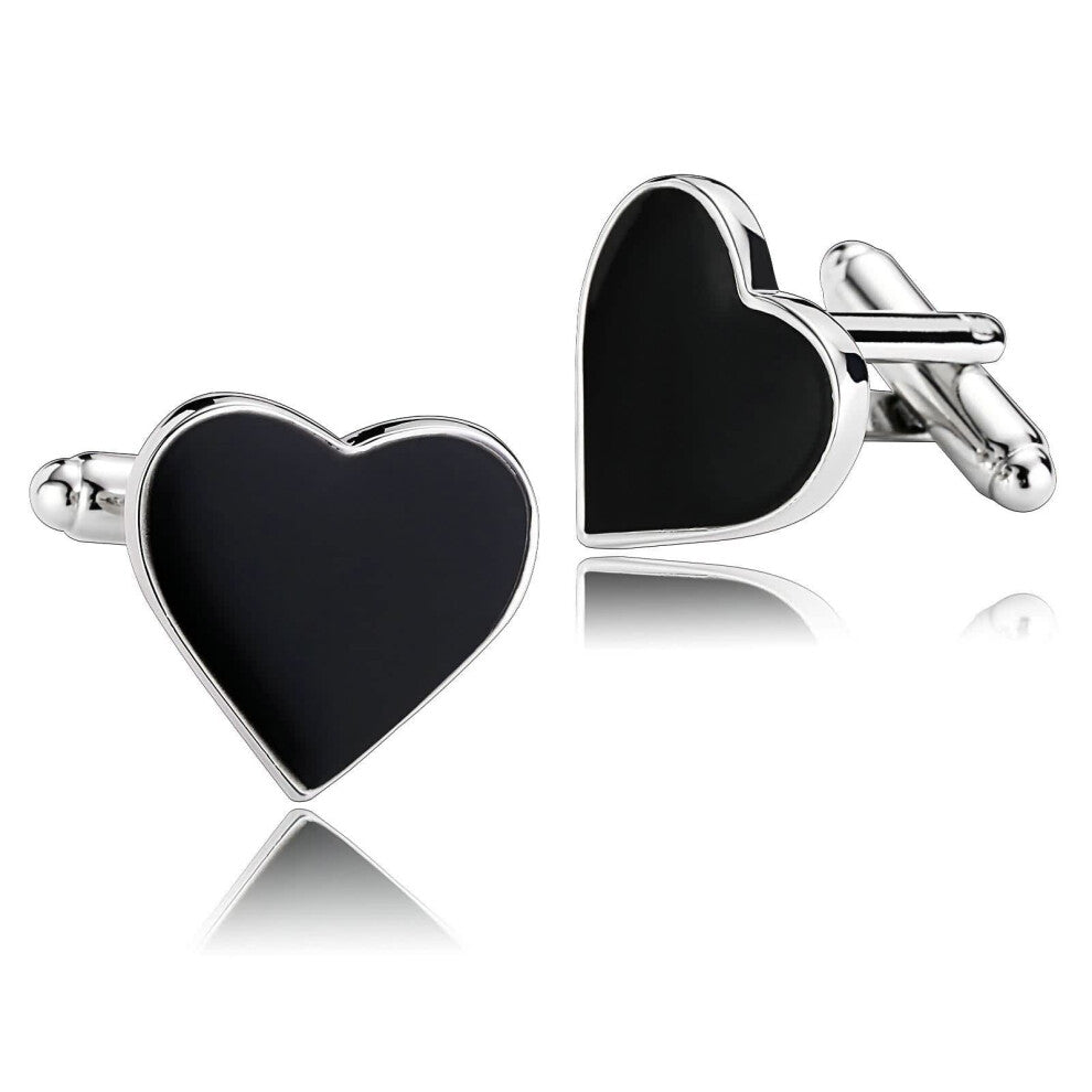 Men's Aviator Cufflinks Stainless Steel Wedding Gift for Groom 1.8 x 1.5 cm Heart Design No Gemstone