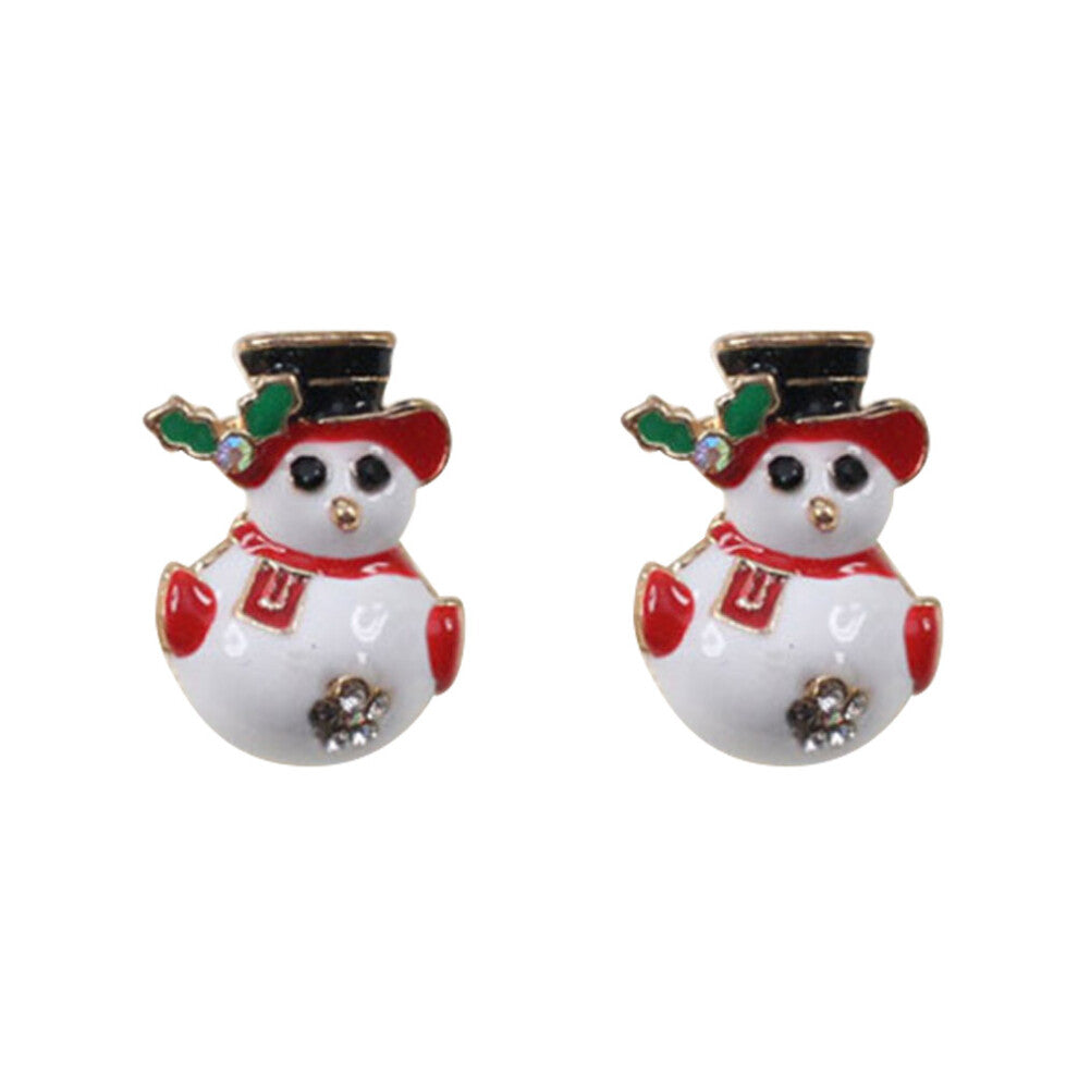Snowman Earrings Holiday Studs Accessories For Women Miss Small Fresh