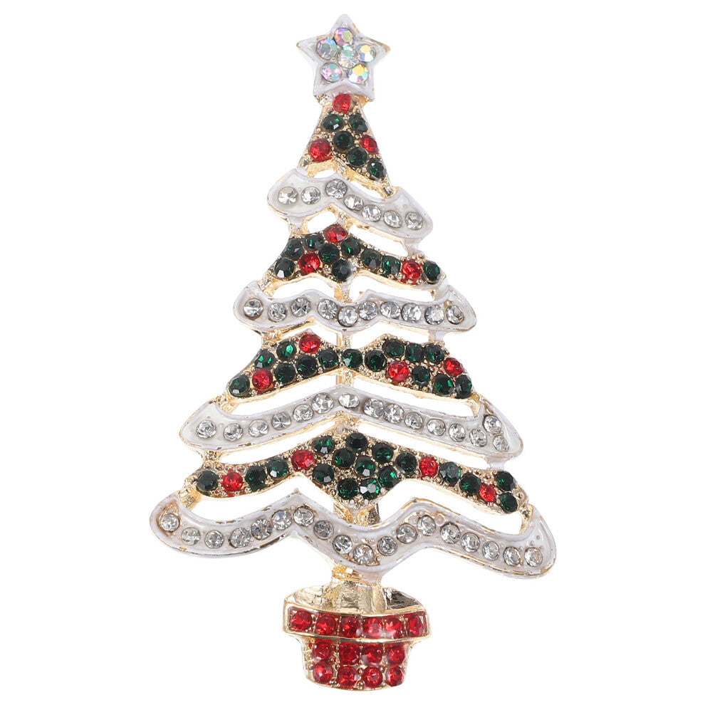 Wreath Brooch Pin Alloy Christmas Day Costume Accessories 1pc