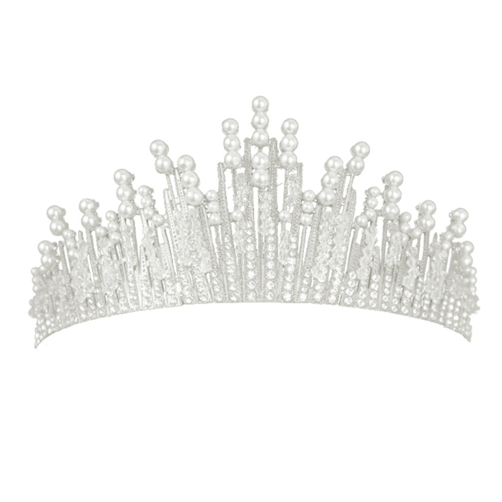 Alloy Pearl Crown Bridal Accessories 1pcs 6.1x3.3x2.9in