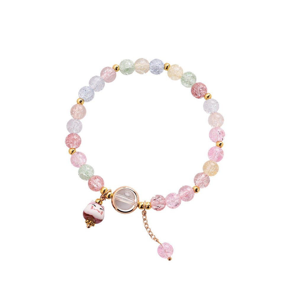 Animal Cat Bracelet Charms For Jewellery Making Crystal Beads Chain