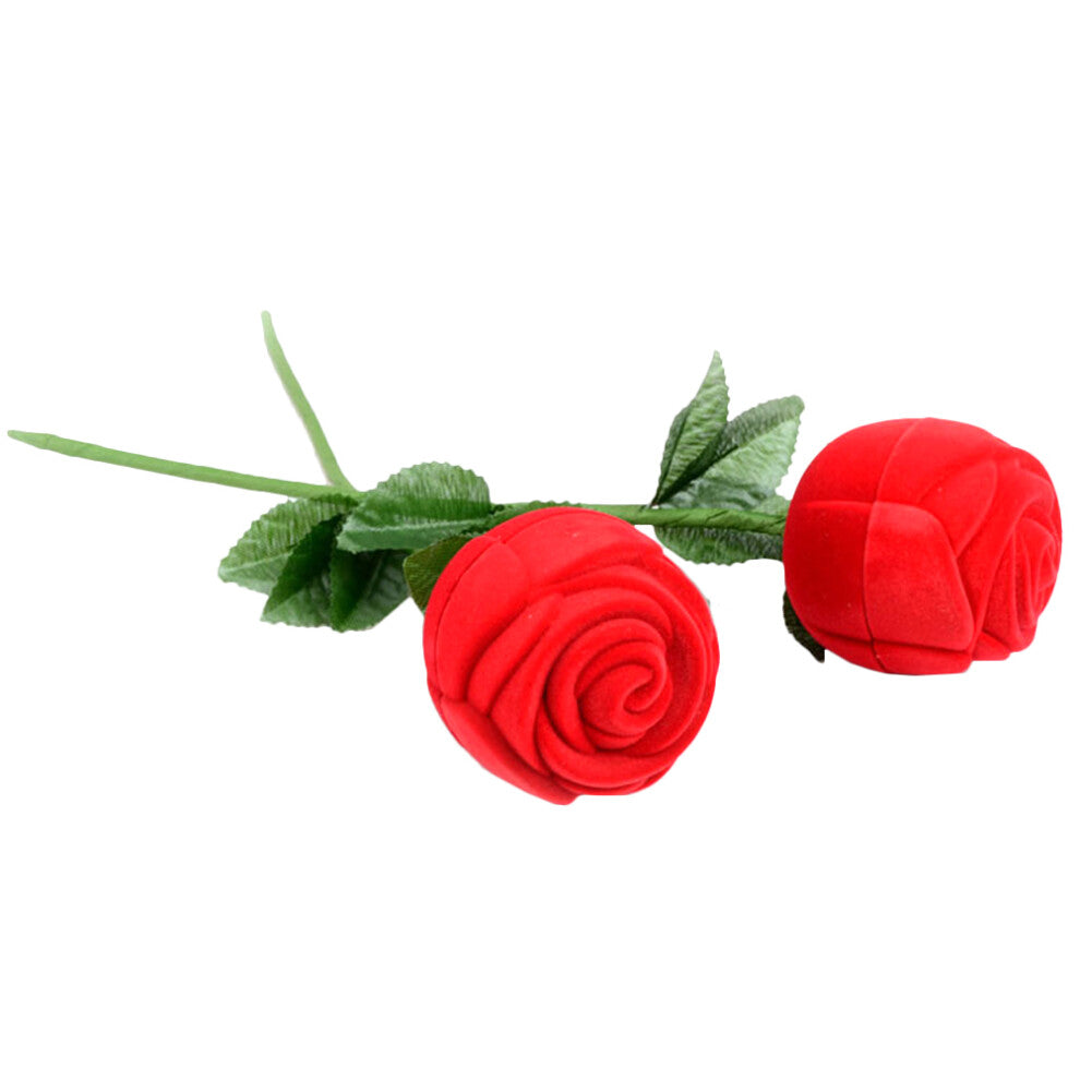 Set Of 2 Engagement Jewellery Box Rose Holder Boxes