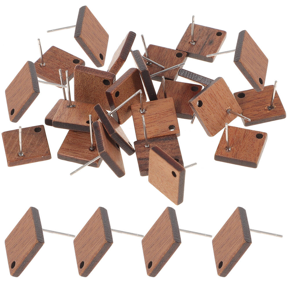 Earring Making Accessories Wooden Brown 20set