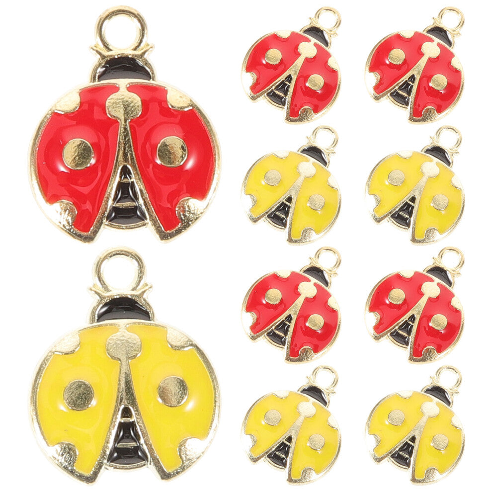 10 Pcs Alloy Ladybug Pendant Women'S Diy Accessories