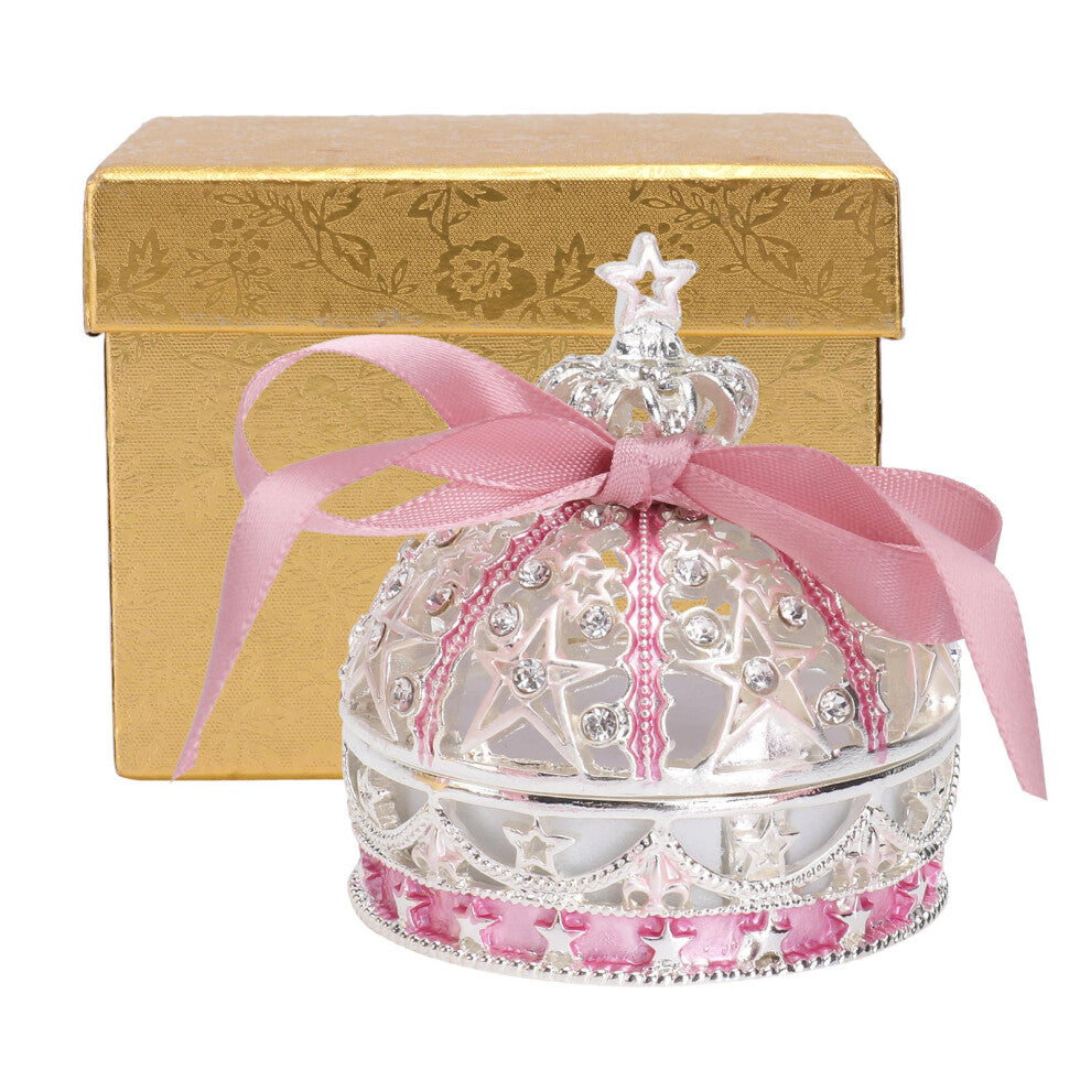 1pack Pendant Box Jewelry Box Pink Enamel For Engagement