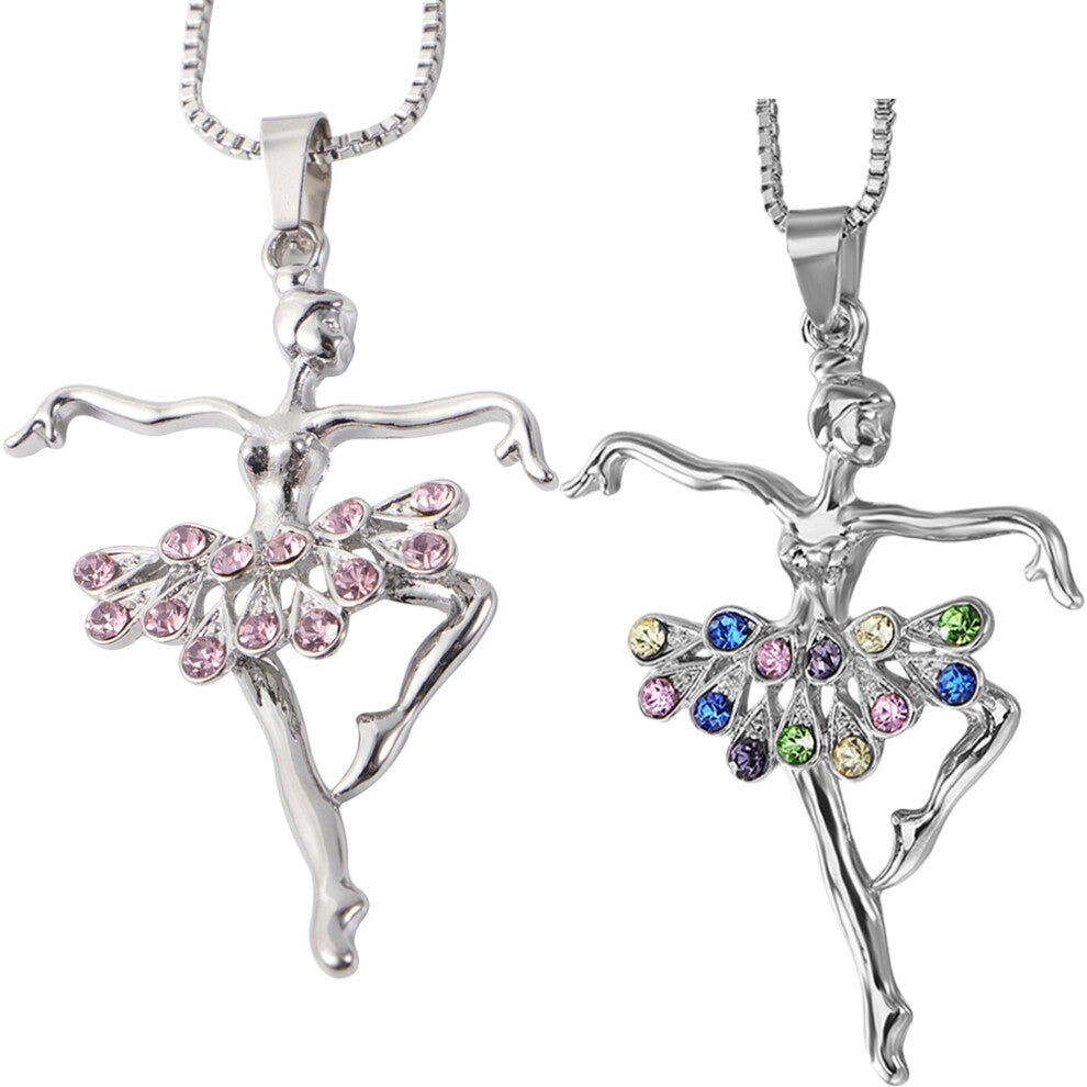 Set Of 3 Jewellery For Girls Jewelry Women Pendant Necklace Dancing